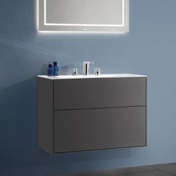 Meuble sous‑lavabo Finion 1000×603×501 mm – verre blanc mat (Villeroy & Boch)