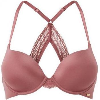 Shimmering Pink Lace Padded Plunge Bra – Gossard 36FF for Women