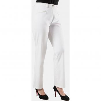 Pantaloni Mony, taglio gamba affusolato, zip, Donna, Bianco, Taglia: 56C