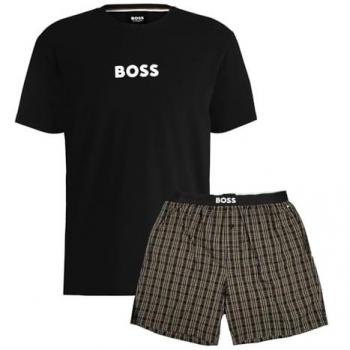 BOSS Pyjama Easy Short Set 50545944 – Schwarz, Regular Fit (2 Teile)