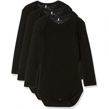 Name It Nbnbody 3p Ls Grenouillère, Noir, 50