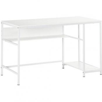 White Home Office Writing Desk with Storage and Shelves