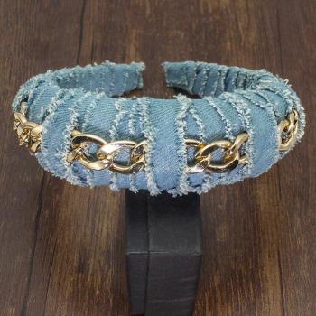 Bandeau Festif Bleu Denim Chic