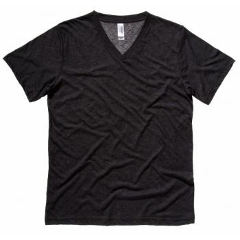 XL Charcoal Triblend V-Neck Canvas Tee for Men