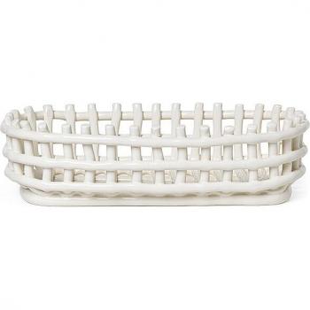 Corbeille Ceramic ovale 30 cm blanc FERM LIVING