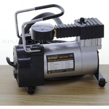 Compact 140 PSI 12V Car Tire Inflator with Quick-Connect Attachments