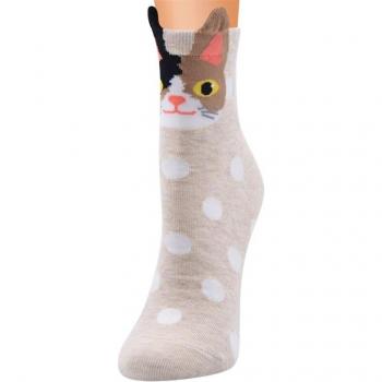 Breathable Cartoon Cat High Socks for Women