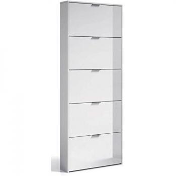 Commode en bois blanc brillant pour chaussures