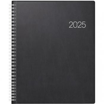 Brunnen Agenda Buchkalender Manager Wt7 weektimer 21x26cm 1 Woche/2 Seiten Kunststoff schwarz 2025