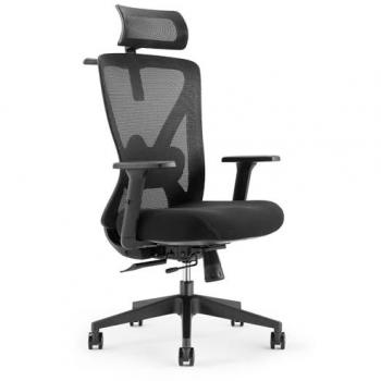 Chaise de Travail Waytex Premium 10 Réglages – Accoudoirs, Appui-tête, Soutien lombaire – Haut & Basculant – Noir
