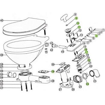 Lalizas LT‑I Unisex Manual Toilet Bowl Base Attachment Set