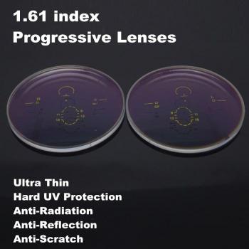 Lunettes de vue avec verres multifocaux asphériques 1.61, 2 pièces, protection anti-reflets UV