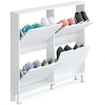 Zapatero con 4 Cajones para 8 Pares Blanco 97x98x17cm