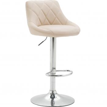 Tabouret Bar Premium – Assise en PVC Crème, pieds en acier chromé, pivotant