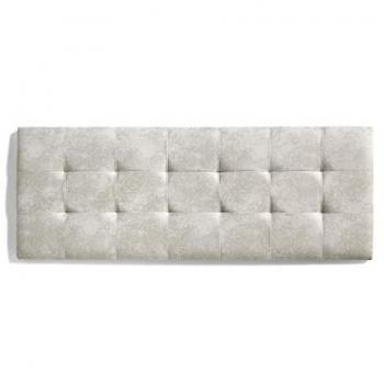 Cabecero de Cama 135 cm con Cuadros Antimanchas – Tela Capitone, Blanco Roto
