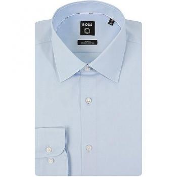 BOSS Slim Fit Stretch Poplin Shirt Light Blue Size 42