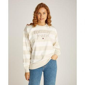 Felpa Tommy Jeans Relaxed Fit Logo Ess Beige – modello DW0DW19041