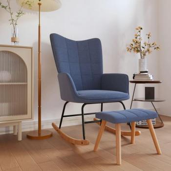 Silla Mecedora Día y Noche con Reposapiés Azul