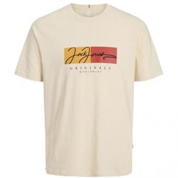 Jack & Jones Casual T-Shirt „Frederiksberg“ – Ecru Regular Fit, 12278266