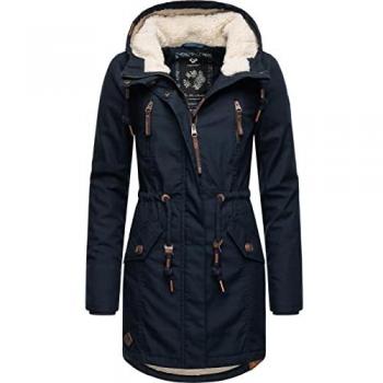 Ragwear Parka Elsie invernale blu navy bianco
