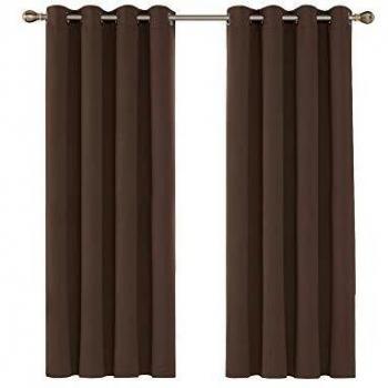 Deconovo Schlafzimmer Gardinen, 138x117cm, Braun, 2er Set