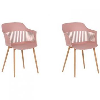 Pack double de chaises roses BERECA pour repas