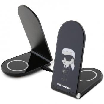 Karl Lagerfeld Induttore 15W 2‑in‑1 con MagSafe – Nero