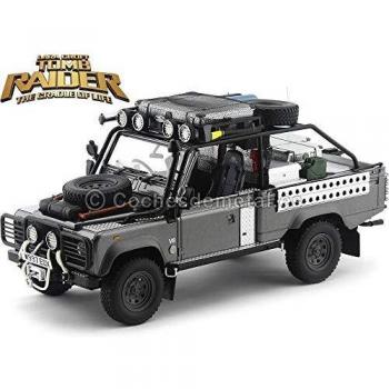 Mini Land Rover Defender 1/18 – Édition Film – Lara Croft – Gris-Blanc – KYOSHO 8902TR