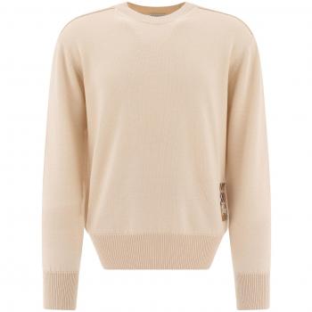 Burberry Beige Wool Sweater for Men, Round-neck, Size S