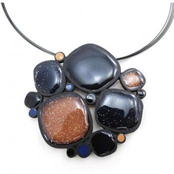 Collier NOA J4243 “Ossigeno” marrone-azzurro