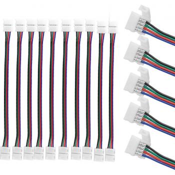Luz LED RGBW 10mm 4Pin con Tubería de Alambre