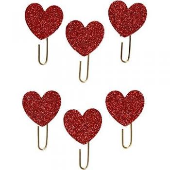 Accessoires de Bureau Coeur Pailleté Rouge 30 mm