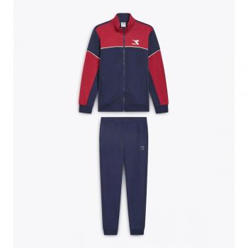 Tuta Felpata Uomo Diadora FZ Core Rosso Granata