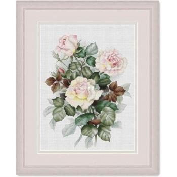 Pink Rose Needlework Cross Stitch Kit