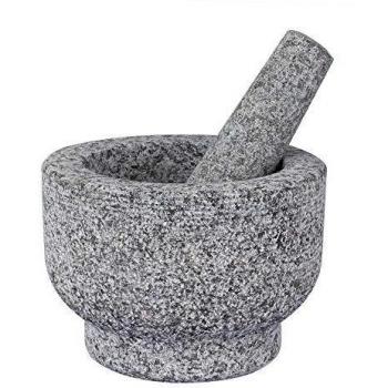 GRANDMA SHARK Solid Granite Mortar and Pestle Set