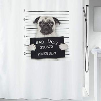 Bad Dog Duschvorhang 180x200cm, Polyester, wasserdicht