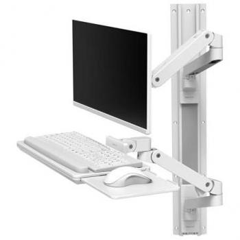 Ergotron LX Pro Pack Mural – 2 Bases, Rail 34, Chaînes Câble & Pivot Moniteur