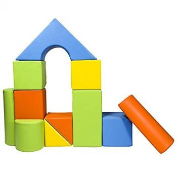 Jeu de construction en mousse 11 pièces – Jaune, vert, orange