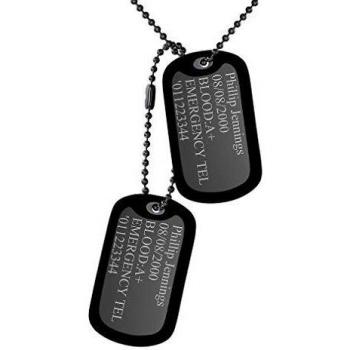 Plaques d'identification militaires noires – set de deux