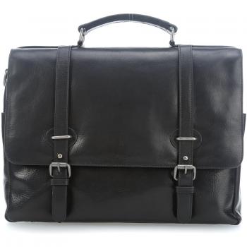 Mallette en cuir noir Roma – 2 compartiments