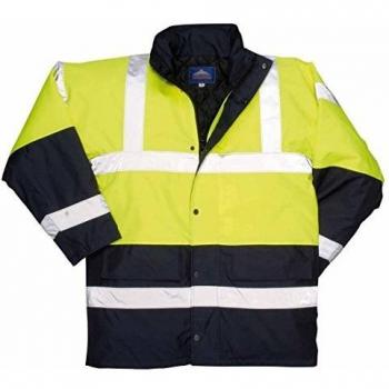 Portwest S466 Hi-Vis Yellow & Navy Oxford Weave 300D Class 3 Contrast Traffic Jacket
