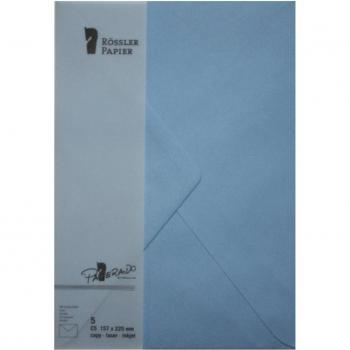Pack 5 sobres C5 forrados en azul