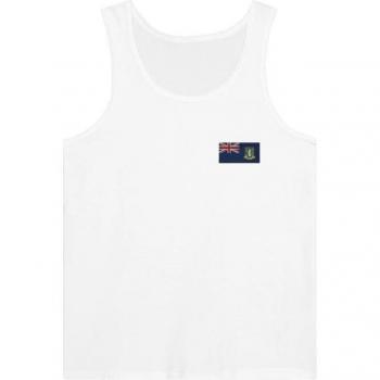V.I.B. Flag Sleeveless Tee – Classic White, 100% Cotton, Slim Design
