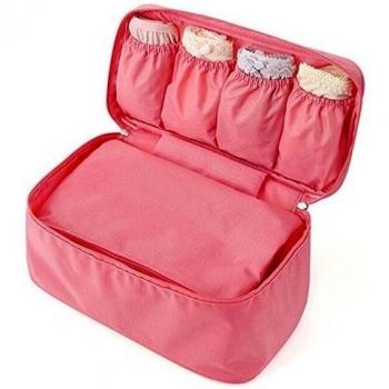 Yi-moji Bolsa de aseo femenina para maquillaje y ropa interior (Rosa)