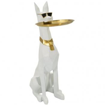 Figurine de chien pitbull en résine 27x51x74 cm