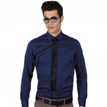 Schwarze Satinkrawatte Boland – 50 cm glänzende Party-Accessoire