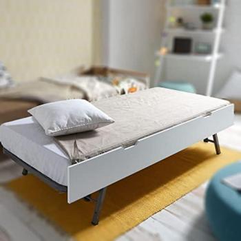 Cama elevable de arrastre mdf blanco 90x180cm