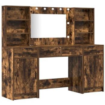 Set tavoli da trucco 3 unità in rovere fumé vitaXL