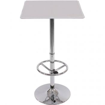 Chaise de bar Chicago blanche, table haute avec repose-pied (63×63×110 cm)