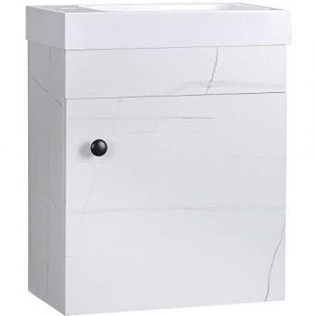 Kleankin meuble sous-vasque meuble lavabo salle de bain suspendu avec rangement pour salle de bain 40 x 22 x 50 cm